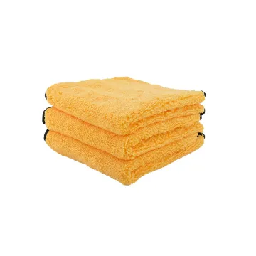 MIC_506_03 Professional Grade Premium Microfiber Towels, Gold (16 Inch x 16 Inch) (Pack of 3) - Safe for Car Wash, Home Cleaning & Pet Drying Cloths